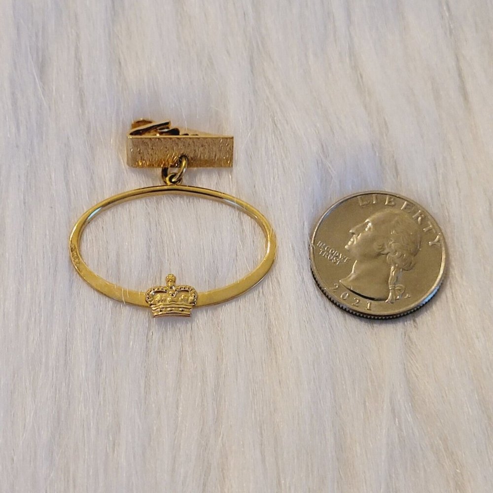 Vintage Royal Crown‎ Tie Clip Pat Pend Gold Tone Metal UK Court Regal 15438 - Picture 4 of 6